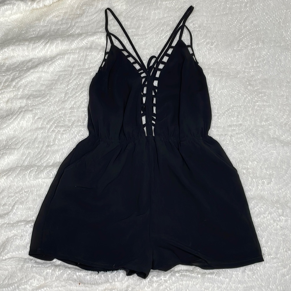 Cute black romper with pockets